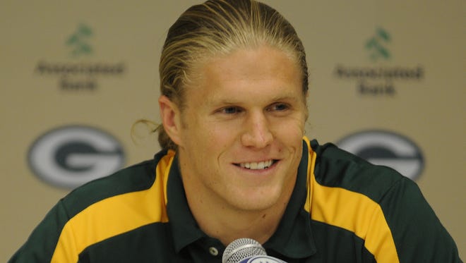 Packers' rookie and first-round draft pick Clay Matthews speaks with members of the media inside the media auditorium at Lambeau Field in Green Bay on Thursday, April 30, 2009.