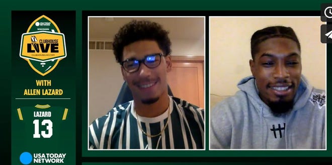 Green Bay Packers wide receiver Allen Lazard (left) co-hosted Monday's Clubhouse Live. Lazard's guest was Packers cornerback Chandon Sullivan.