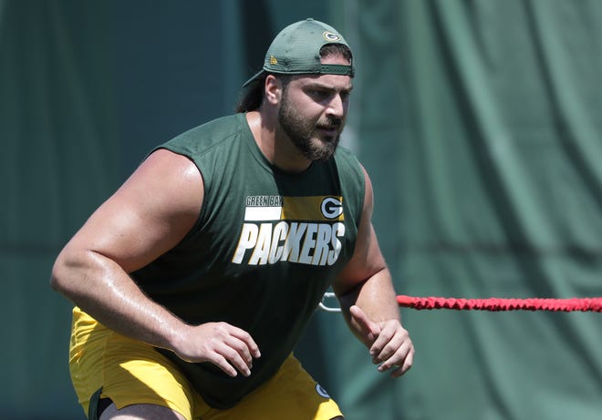 Green Bay Packers offensive tackle David Bakhtiari participates in organized team activities Wednesday, June 2, 2021, in Green Bay, Wis. 
Dan Powers/USA TODAY NETWORK-Wisconsin