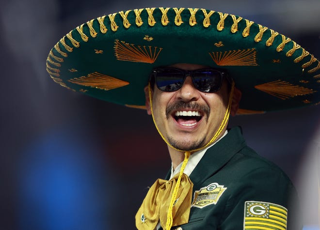 A Green Bay Packers fan sports a sombrero before Sunday's game against the Detroit Lions at Ford Field on January 09, 2022 in Detroit, Michigan. (Photo by Rey Del Rio/Getty Images)